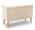 DOMO Hocker mit Staufach, creme - Cremefarben gestreifter Stoff