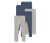 5 Kinder-Leggings, einfarbig - 2x grau meliert, 3x blau