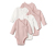 5 Baby-Bodys mit Mitwachsfunktion, rosa - 3x altrosa, 2x weiß