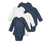 5 Baby-Bodys mit Mitwachsfunktion, blau - 3x mittelblau, 2x weiß